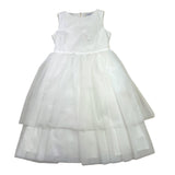 Simonetta Abito Cerimonia Giromanica Con Tulle Bianco Per Bambina