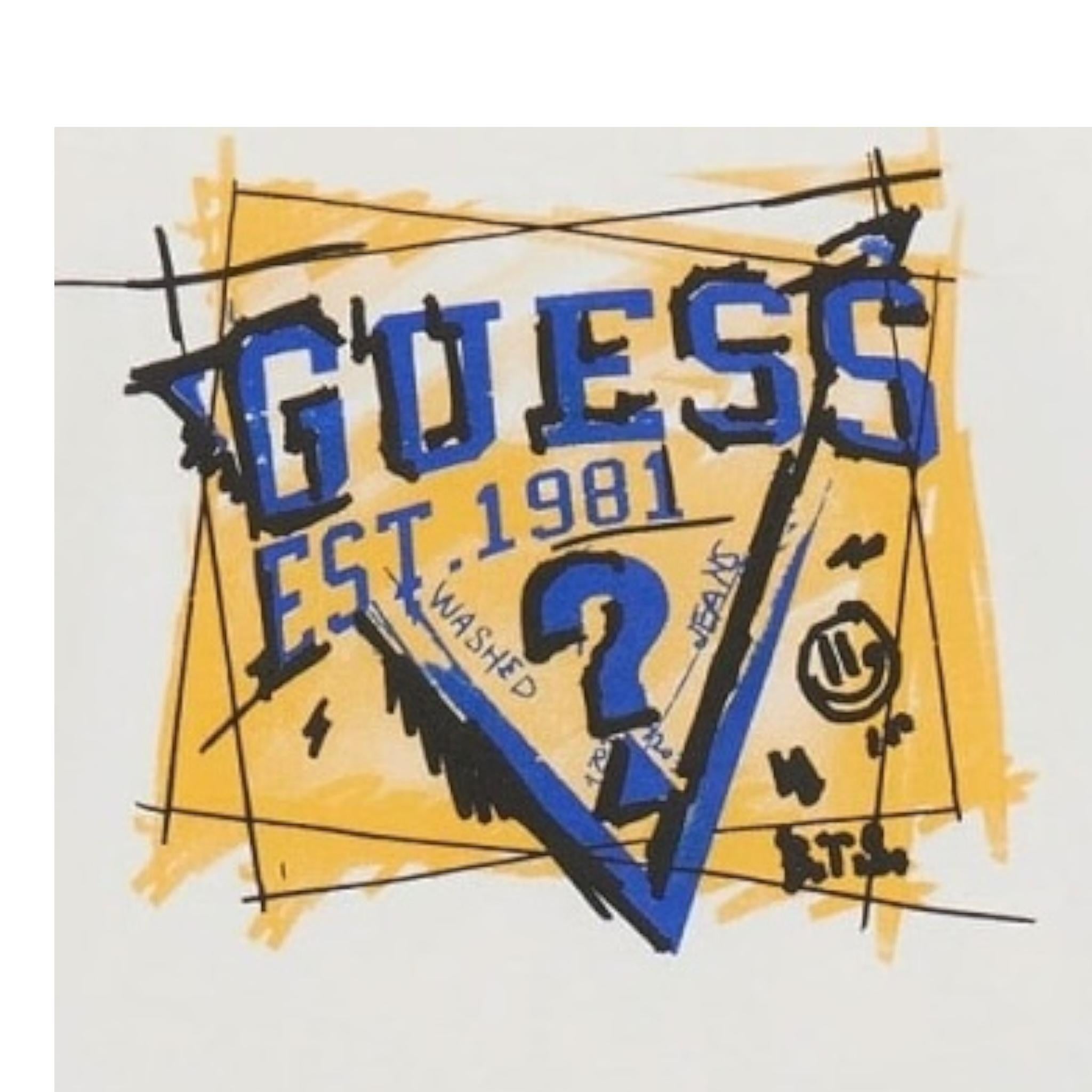 GUESS shirt girocollo tinta unita con stampa Bianco per Neonato N4YI01K8HM4XXX BIANCO GUESS 