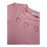 M+E' T-Shirt Tinta Unita con Trafori Rosa per Neonata