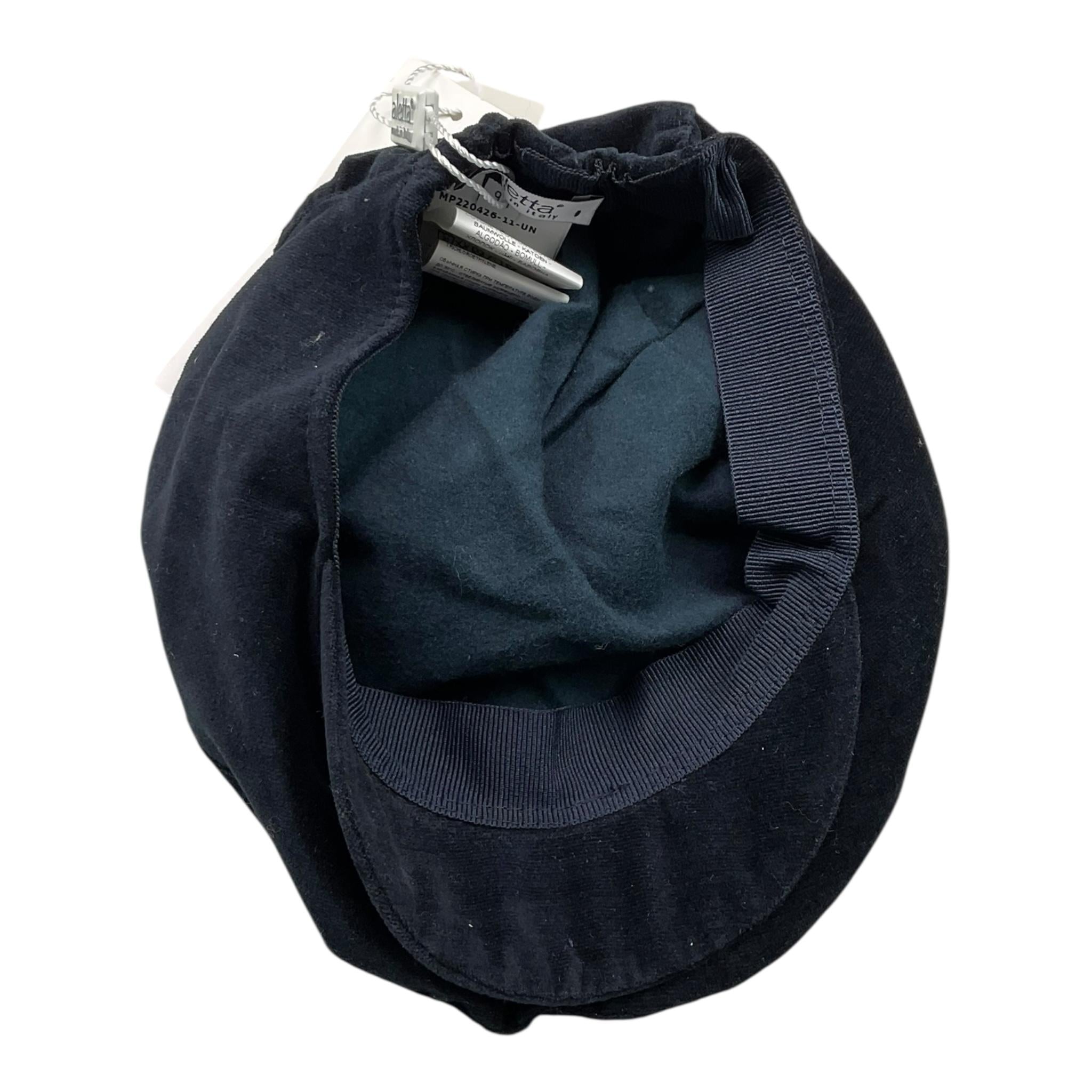 ALETTA cappello tinta unita in velluto Blu per Neonato MP220426 BLU ALETTA 