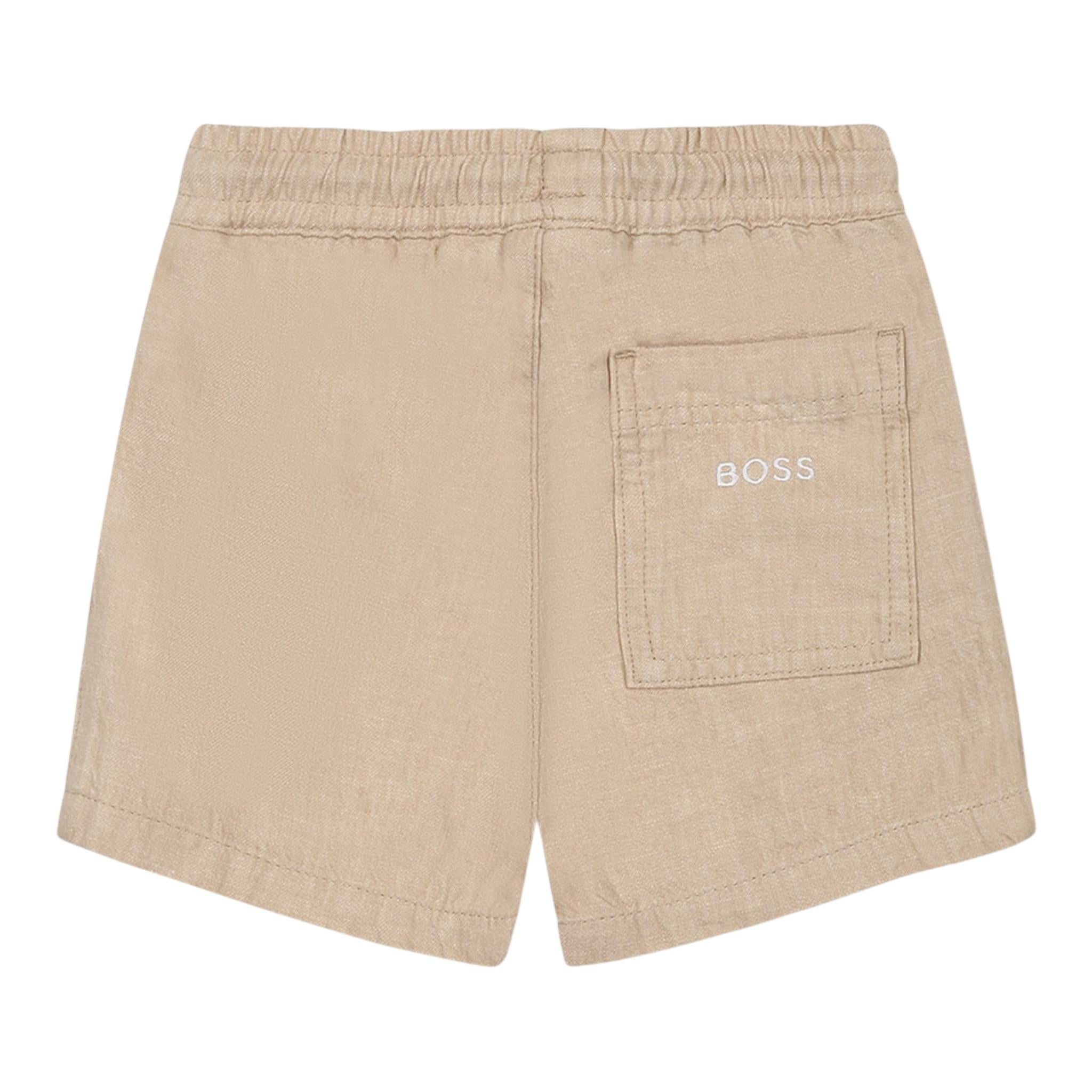 Boss Bermuda Tinta Unita con Elastico In Vita per Neonato J52082XXX BEIGE BOSS 