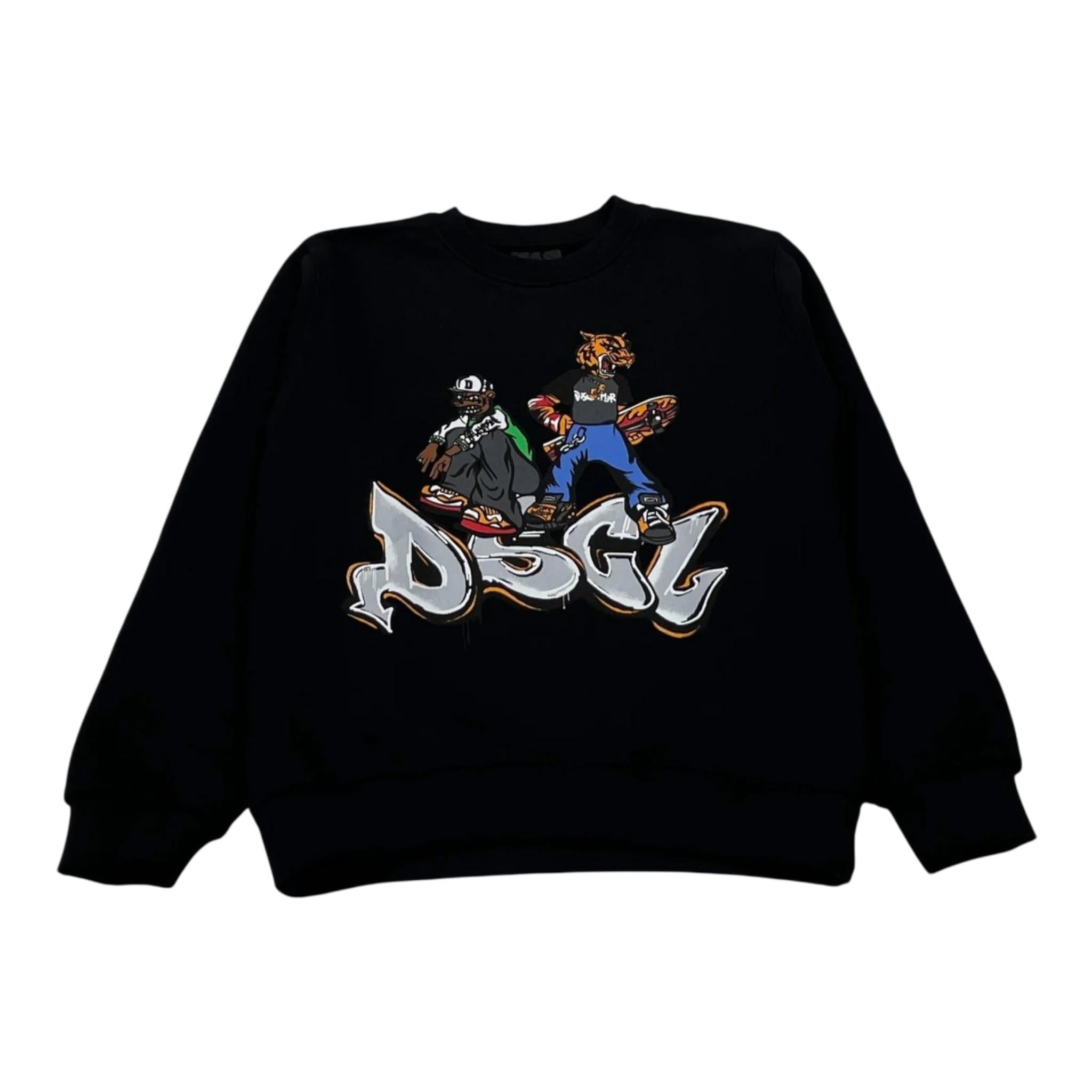 DISCLAIMER felpa chiusa girocollo tinta unita con logo Nero per Bambino 24IDK58220 NERO DISCLAIMER 