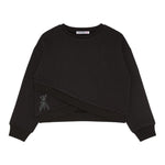 PATRIZIA PEPE felpa chiusa girocollo tinta unita con brillantini Nero per Bambina 7M0833XX NERO PATRIZIA PEPE 