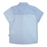 Boss Camicia Tinta Unita Mezza Manica Con Fantasia A Righe Azzurro Per Neonato
