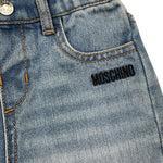 MOSCHINO jeans tinta unita con elastico in vita Azzurro per Neonato MUP05H AZZURRO MOSCHINO 