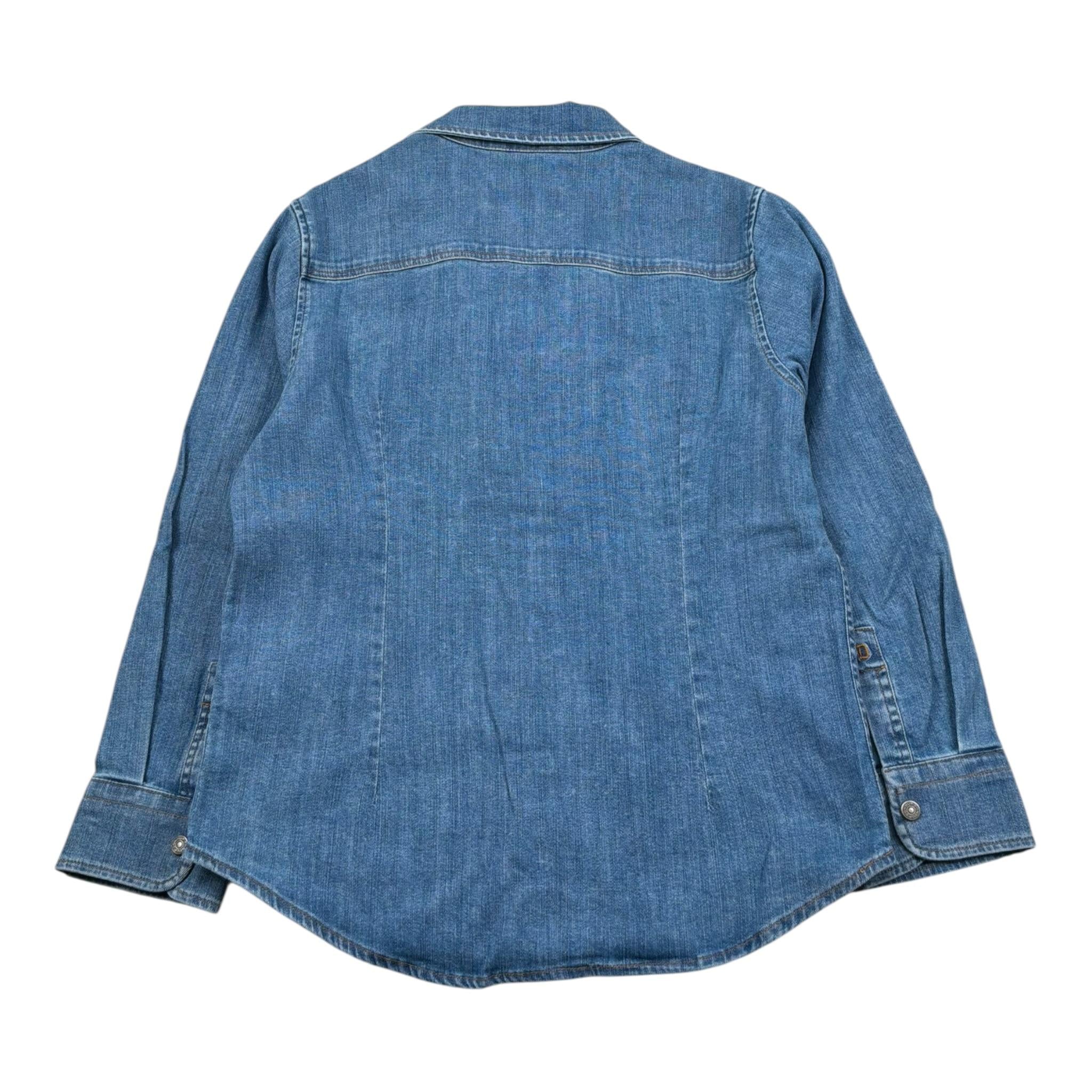 Dondup Camicia Manica Lunga Tinta Unita In Denim per Bambino DMCA043 AZZURRO DONDUP 