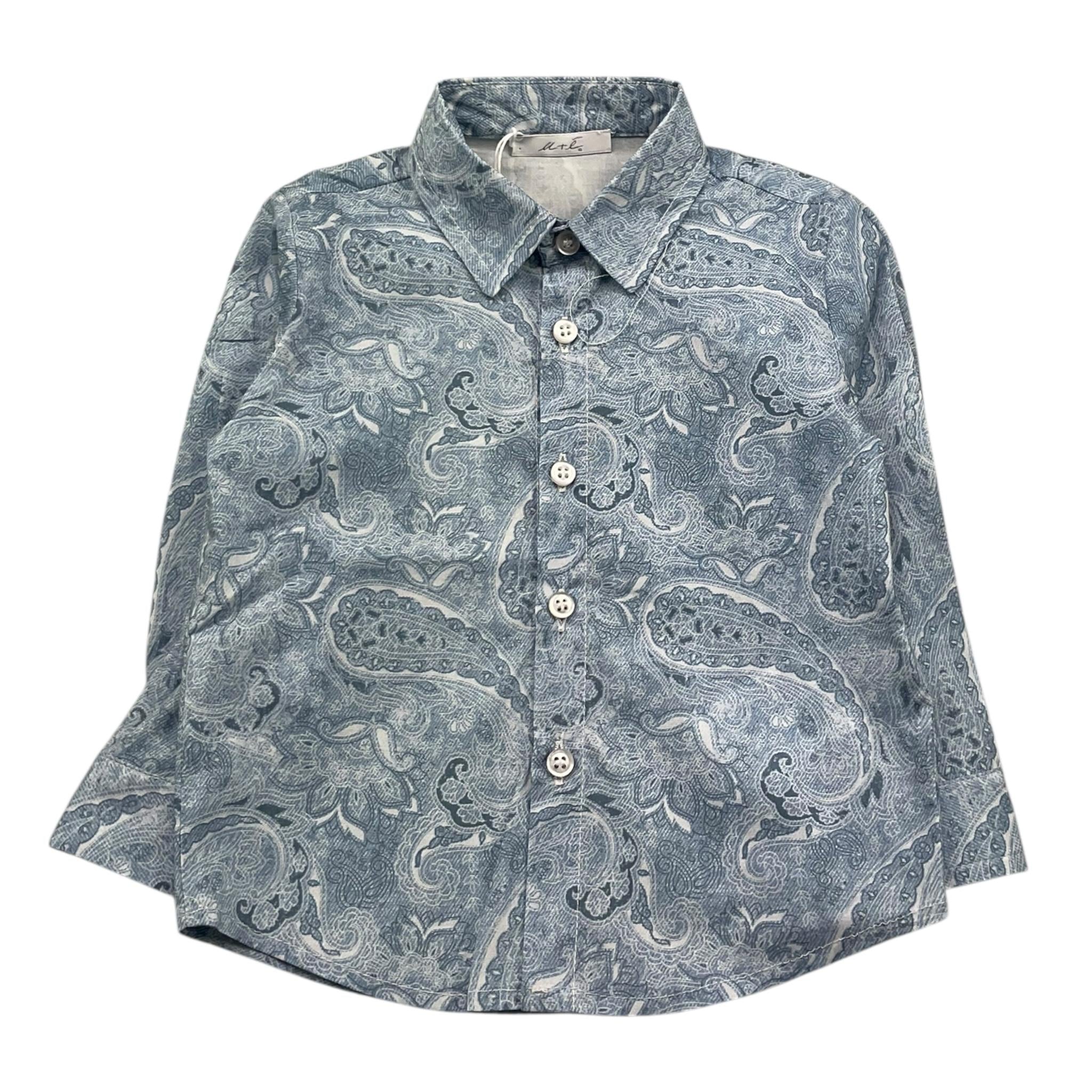 M+E' Camicia Manica Lunga Tinta Unita per Bambino UEM0529 AZZURRO M+E' 