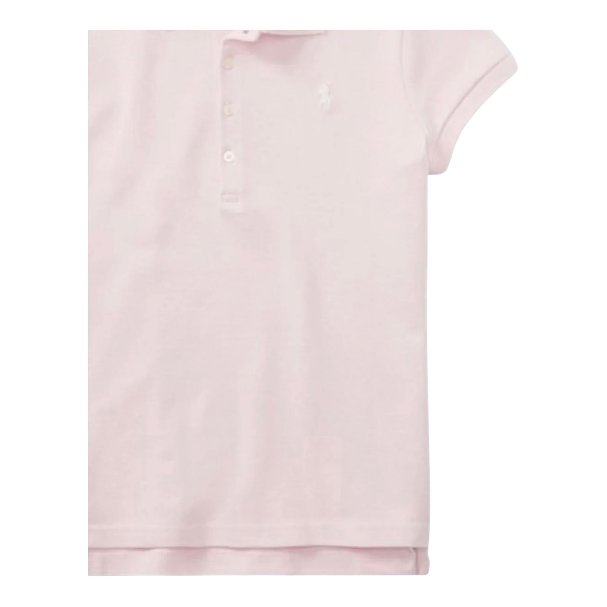 Ralph Lauren Polo Mezza Manica Tinta Unita con Logo per Neonata 312573242011N ROSA RALPH LAUREN 