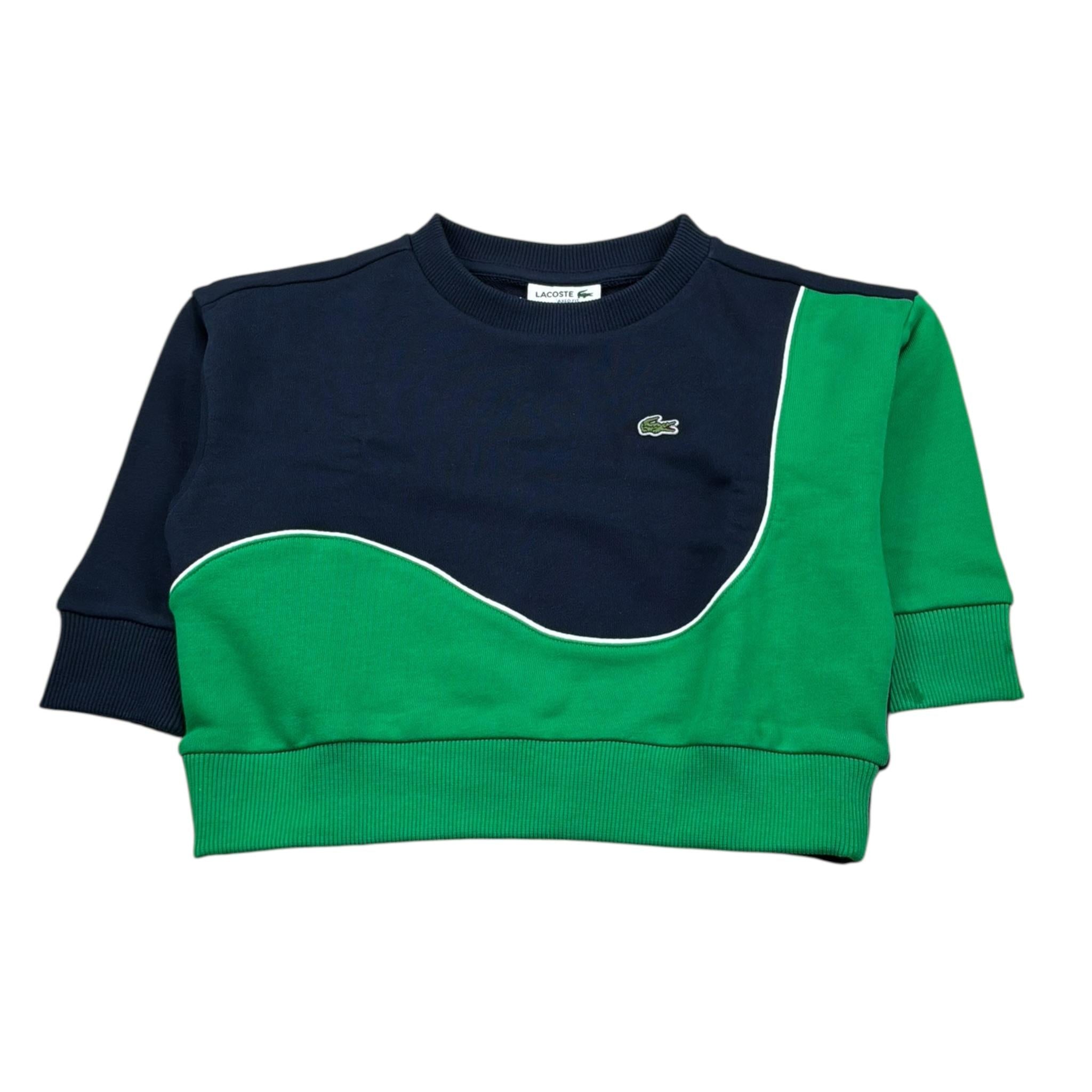 La Coste Felpa Chiusa Girocollo Bicolore con Stampa per Neonata SJ8436N BLU/VERDE LA COSTE 