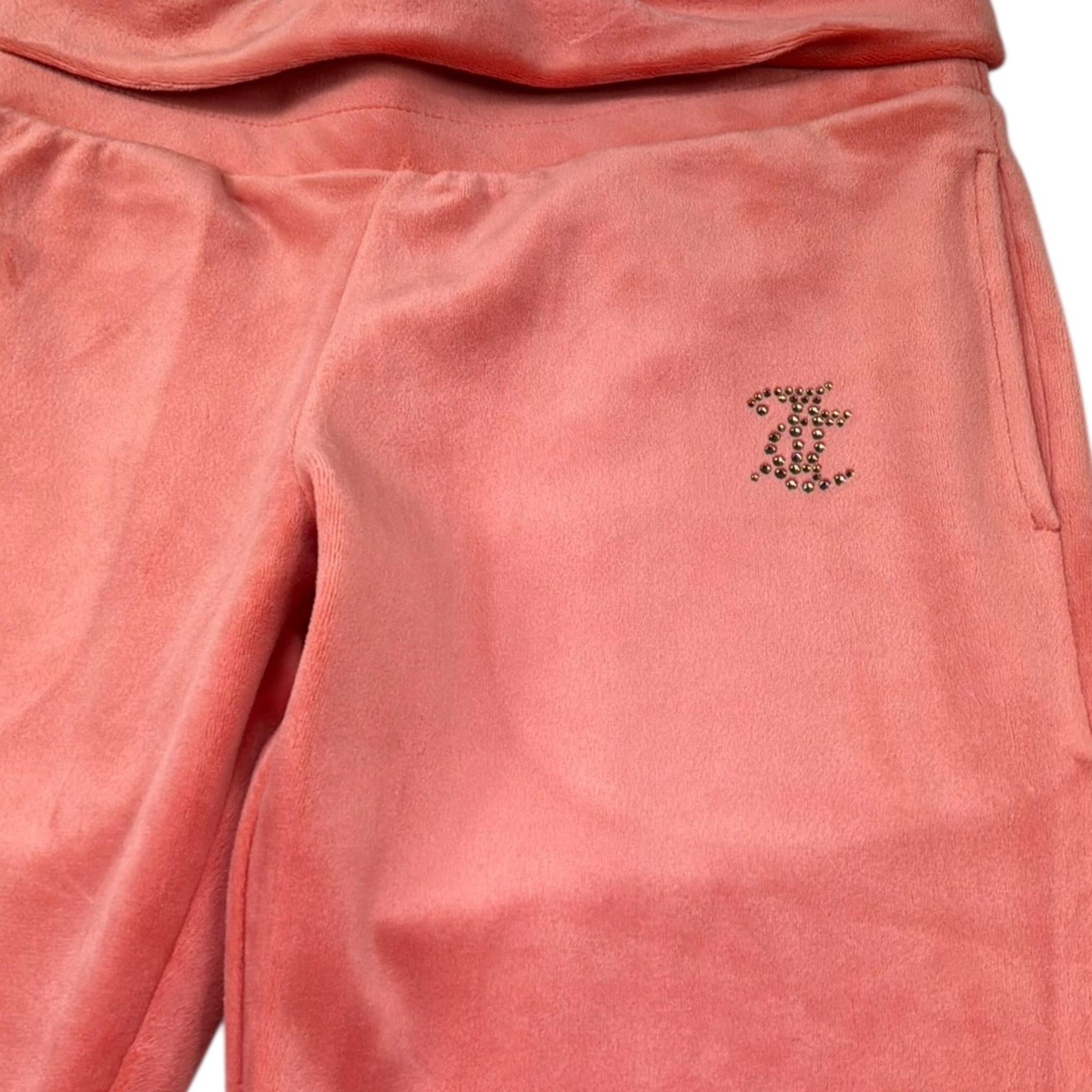 Juicy Couture Pantalone Tinta Unita In Velluto con Brillanini per Bambina JBX6501 ARANCIONE JUICY COUTURE 