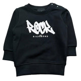 John Richmond Felpa Chiusa Girocollo Tinta Unita con Stampa per Neonato RIP26077FE NERO JOHN RICHMOND 