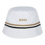 Boss Cappello Modello Pescatore Reversibile Bianco/Beige Per Bambino