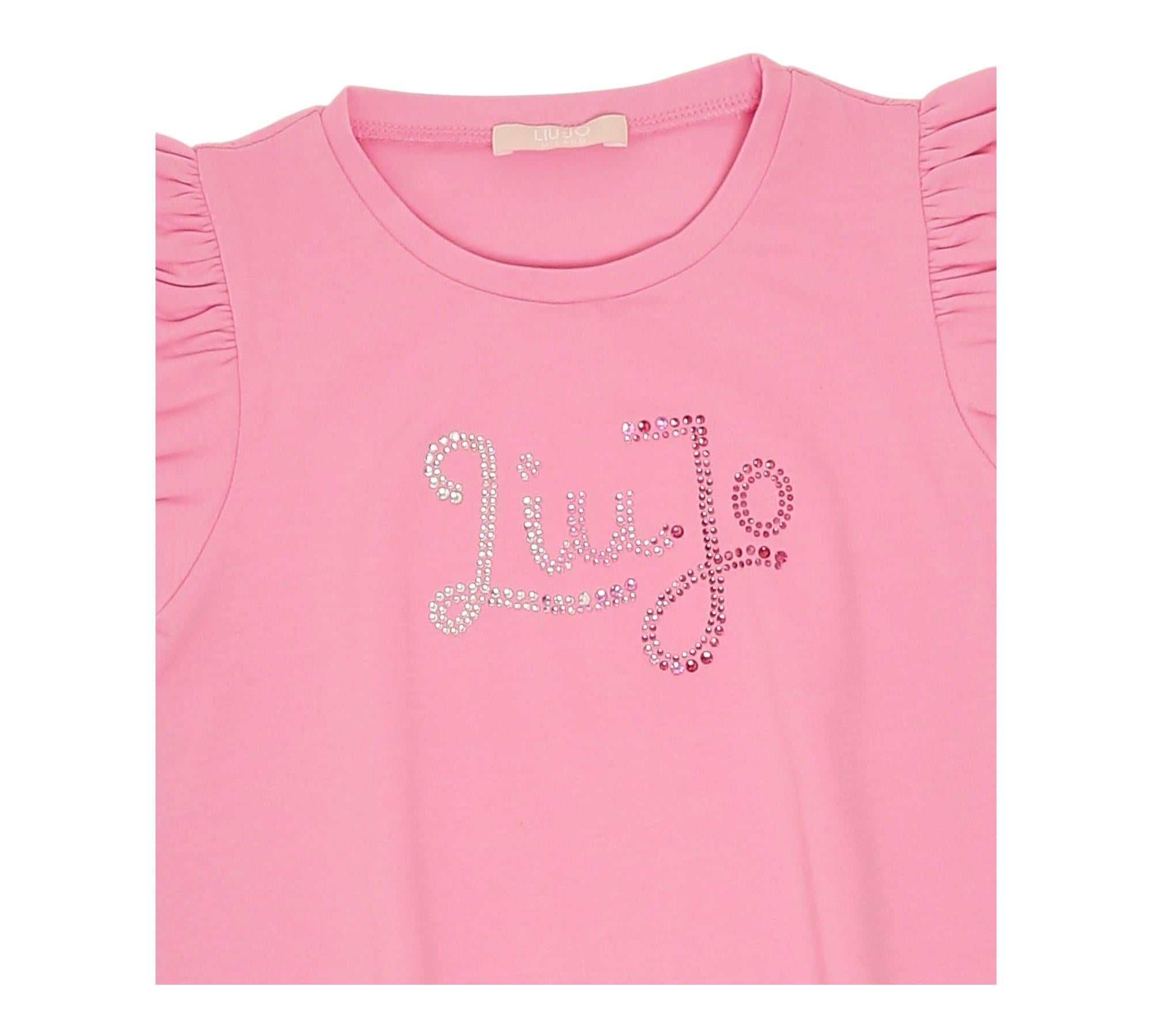 Liu Jo Abito Tinta Unita con Brillantini per Neonata KA5037NXXX ROSA LIU JO 