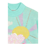 BillIEBLUSH maglia girocollo tinta unita con paillettes Verde acqua per Neonata U20461X VERDE ACQUA BillIEBLUSH 