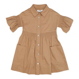 Monnalisa Abito Modello Camicia Tinta Unita per Bambina ABAB CAMMELLO MONNALISA 