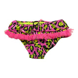 4Giveness Costume Modello Slip Tinta Unita Con Fantasia Maculata Giallo Fluo Per Neonata