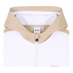 Boss Felpa con Zip E Cappuccio Bicolore per Bambino J51965 BIANCO/BEIGE BOSS 