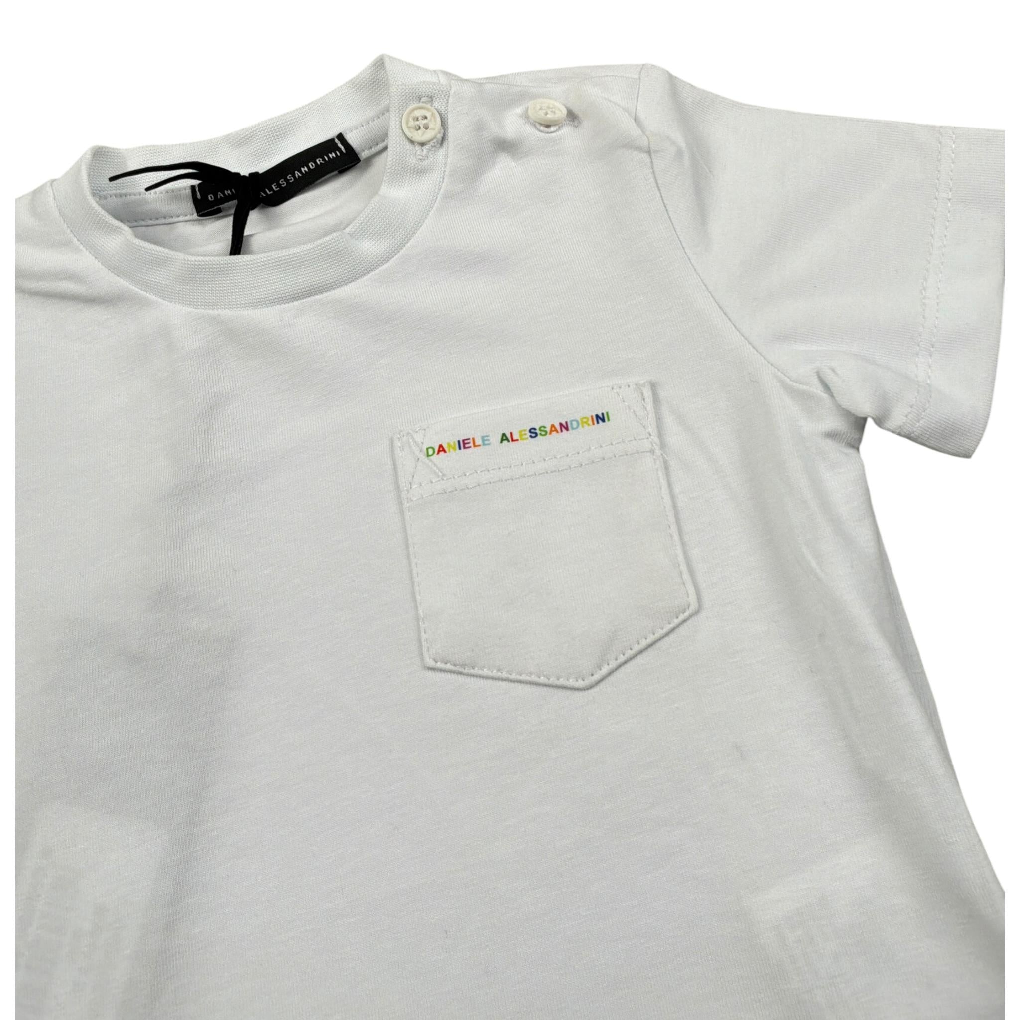 Daniele Alessandrini T-Shirt Girocollo tinta unita con Stampa Bianco per Neonato 1296M00014 BIANCO DANIELE ALESSANDRINI 