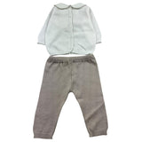 Baby Lord Competo 2 Pezzi Maglia-Pantalone Bicolore Bianco/Beige Per Neonato
