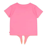 Billieblush T-Shirt Tinta Unita Girocollo con Stampa Fuxia per Bambina