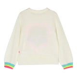 Billieblush Maglia Tinta Unita Girocollo con Stampa Panna per Bambina