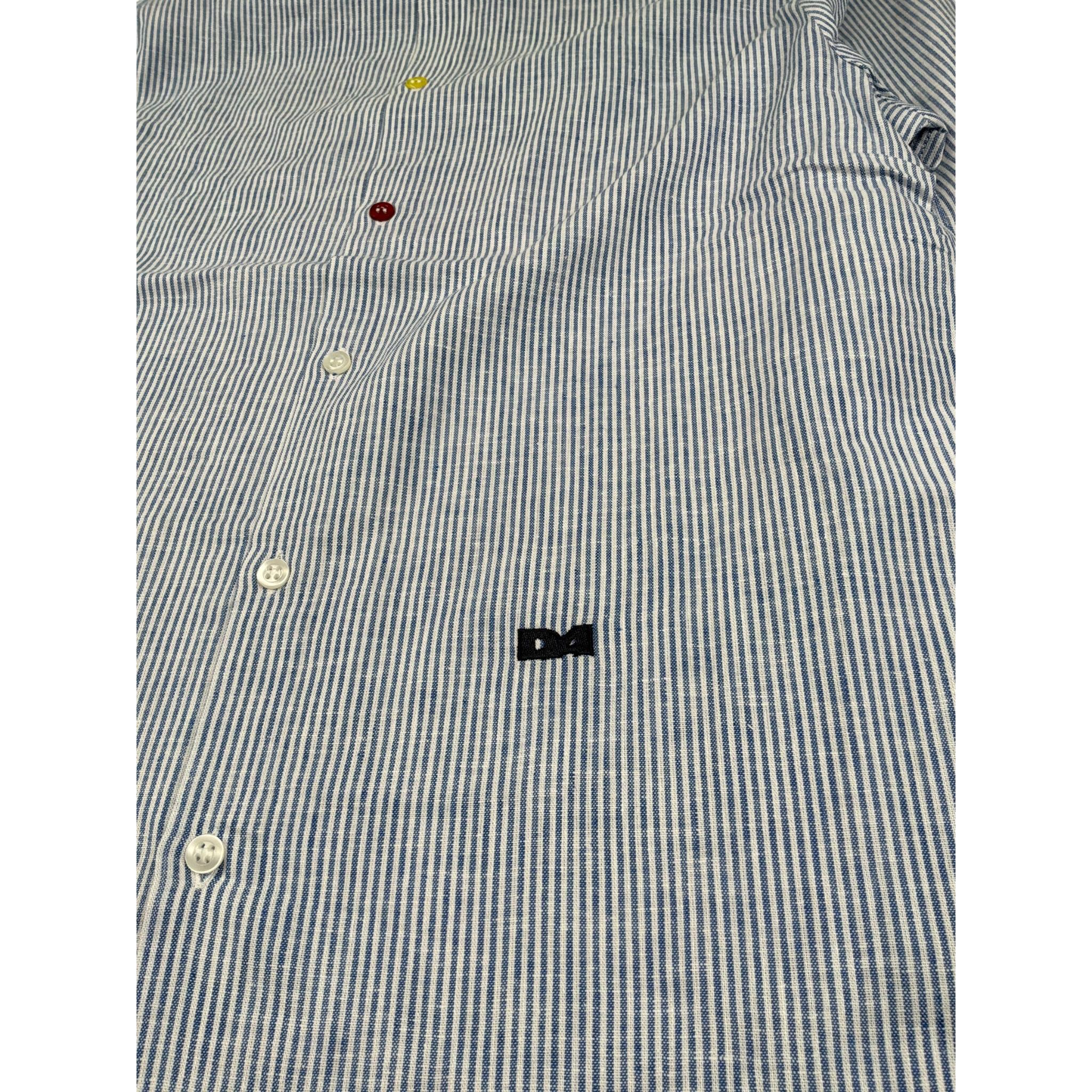 Daniele Alessandrini Camicia tinta unita con Fantasia A Righe Azzurro per Bambino 1235C1198 AZZURRO DANIELE ALESSANDRINI 