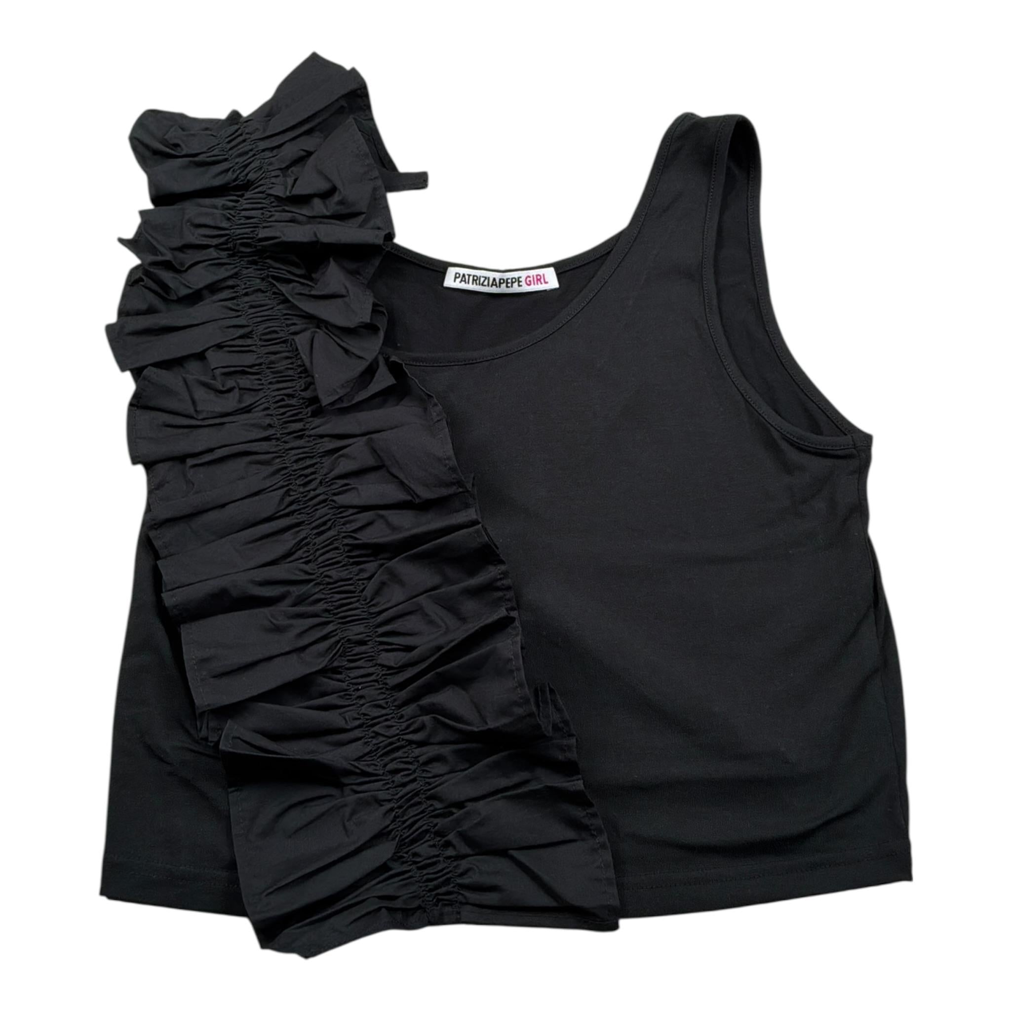 Patrizia Pepe Top Giromanica tinta unita Nero per Bambina 7C0245 NERO PATRIZIA PEPE 