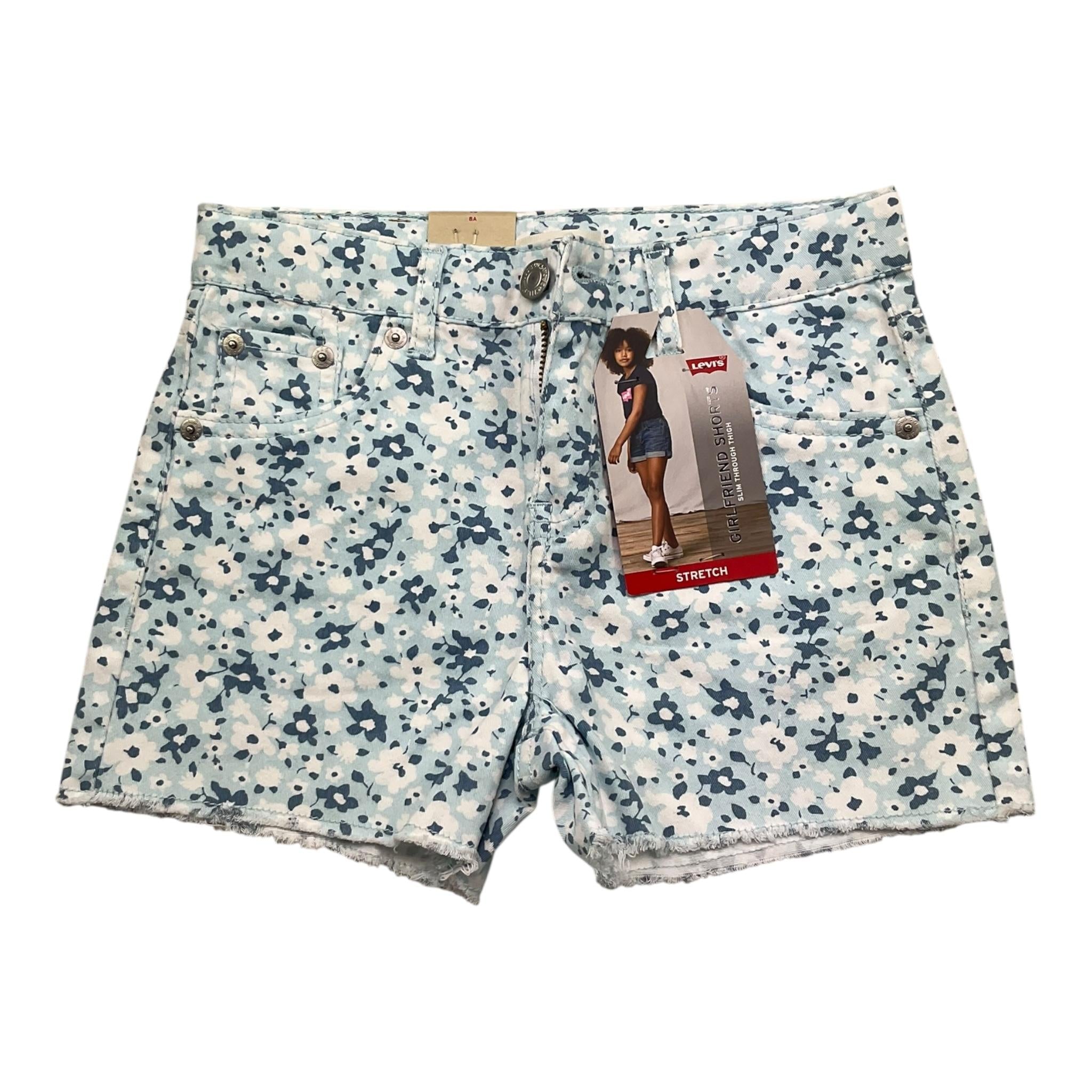 Levi'S Short Tinta Unita con Fantasia Fiori per Bambina 3EH026 AZZURRO LEVI'S 
