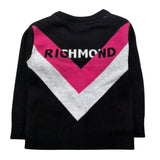 John Richmond Cardigan Stampa Fantasia Scollo A V per Neonata RIP26083CD NERO JOHN RICHMOND 