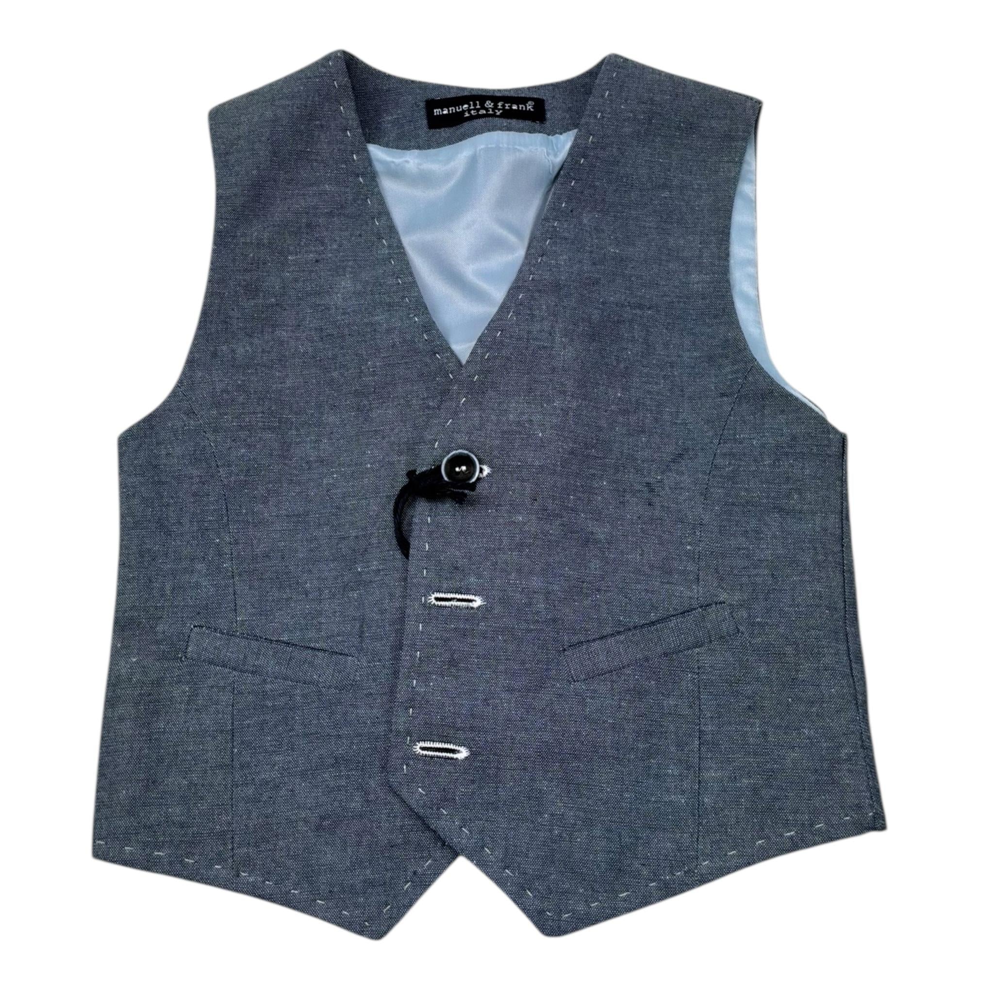 Manuel & Frank Gilet Tinta Unita per Bambino MF5105B AZZURRO MANUEL & FRANK 