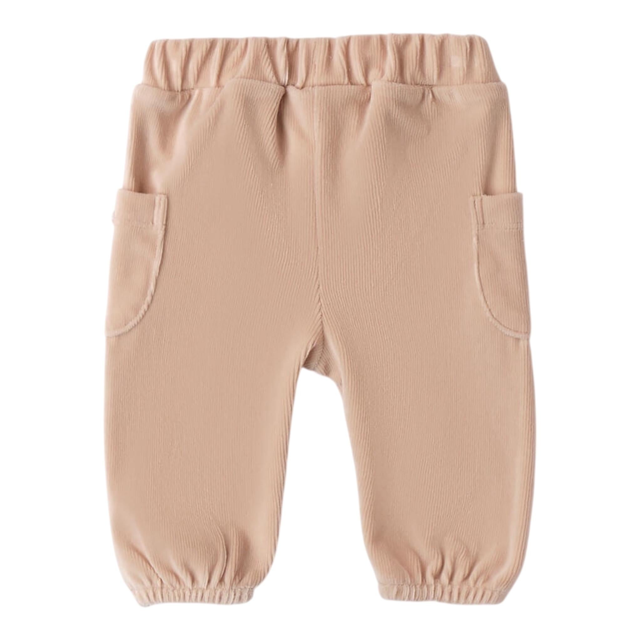 MINI BANDA pantalone tinta unita in camoscio Beige per Neonata 3A724 BEIGE MINI BANDA 