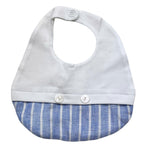 I Delfi Bavetta Bicolore con Fantasia A Righe per Neonato 25P5273 BIANCO I DELFI 