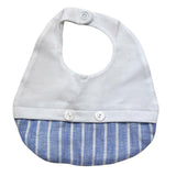 I Delfi Bavetta Bicolore con Fantasia A Righe per Neonato 25P5273 BIANCO I DELFI 