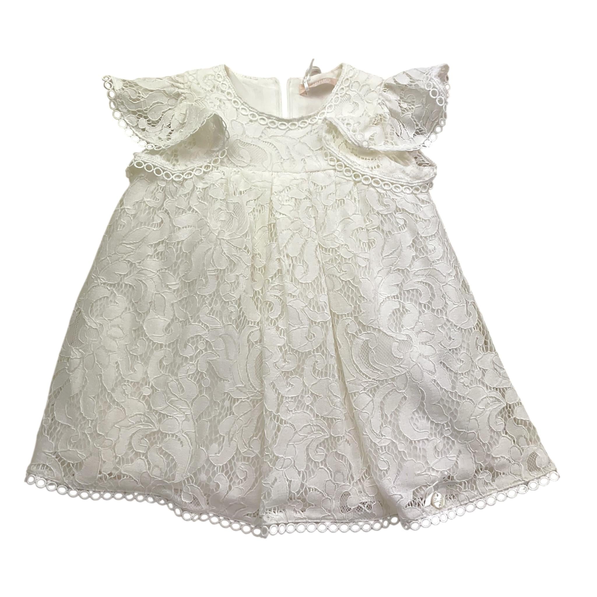 Liu Jo Abito Tinta Unita Traforato con Ricami per Neonata HA4051 BIANCO LIU JO 