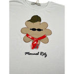 Manuel Ritz T-Shirt Girocollo tinta unita con Stampa Bianco per Bambino MR3091 BIANCO MANUEL RITZ 