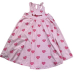 Saint Barth Abito Giromanica Tinta Unita con Stampa Cuori per Bambina MUSHA ROSA SAINT BARTH 