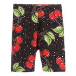 Monnalisa Leggins Ciclista Tinta Unita con Stampa Ciliegie per Bambina 115414 NERO MONNALISA 