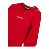Dsquared2 Felpa Girocollo Tinta Unita con Stampa per Neonato DQ2860X ROSSO DSQUARED2 