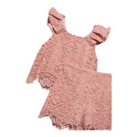 Abel & Lula Completo 2 Pezzi Top-Short Tinta Unita Trafrato per Bambina 5230 ROSA ABEL & LULA 