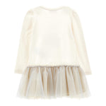 MONNALISA abito manica lunga tinta unita con stampa in contrasto Panna per Bambina 11D906X PANNA MONNALISA 