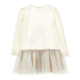 MONNALISA abito manica lunga tinta unita con stampa in contrasto Panna per Bambina 11D906X PANNA MONNALISA 