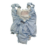 Saint Barth Costume Intero Bicolore con Fantasia A Righe per Bambina CLIO001 BIANCO/AZZURRO SAINT BARTH 