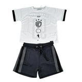 Bikkembergs Completo 2 Pezzi T-Shirt-Bermuda per Bambino BK3161 BIANCO/NERO BiKKEMBERGS 