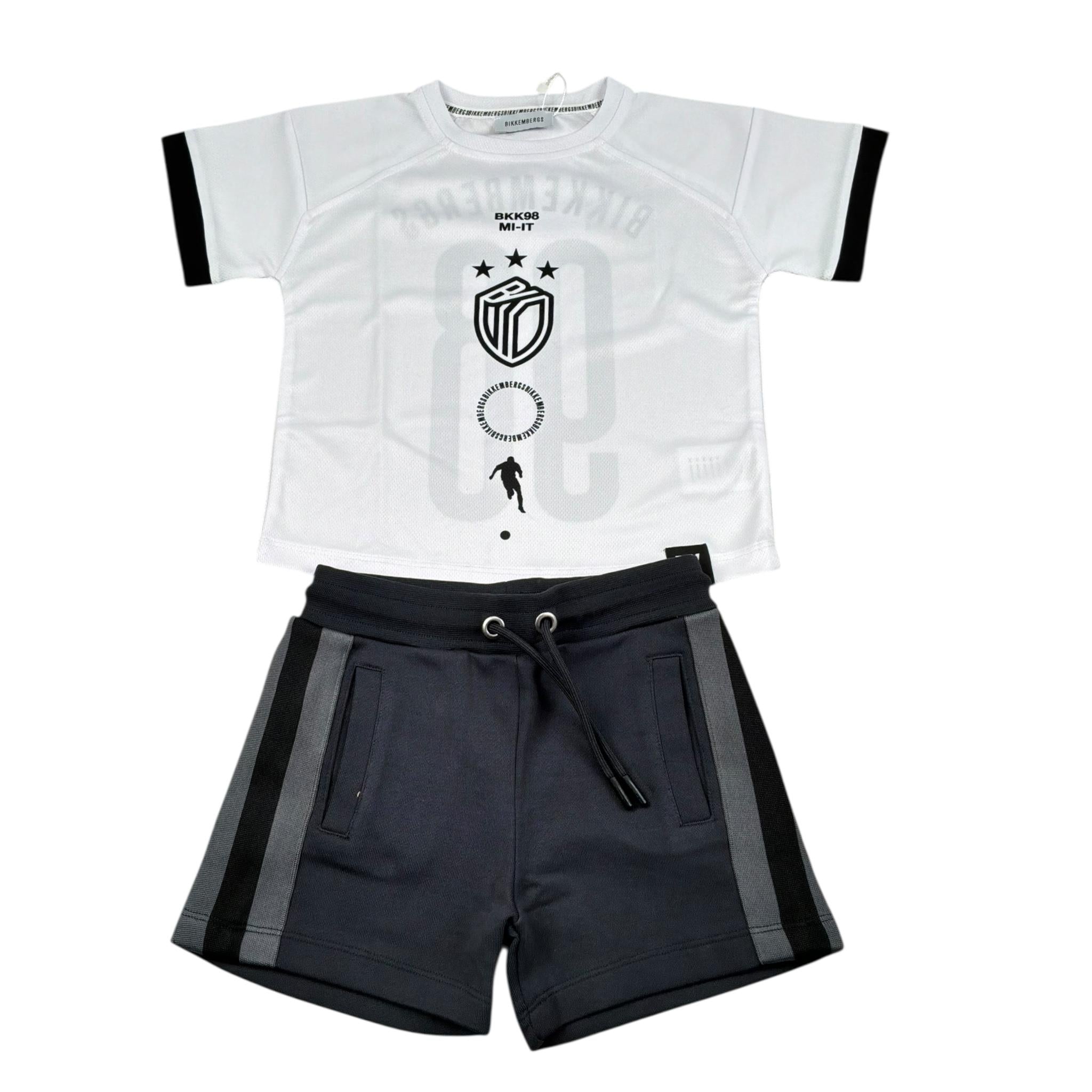 Bikkembergs Completo 2 Pezzi T-Shirt-Bermuda per Bambino BK3161 BIANCO/NERO BiKKEMBERGS 