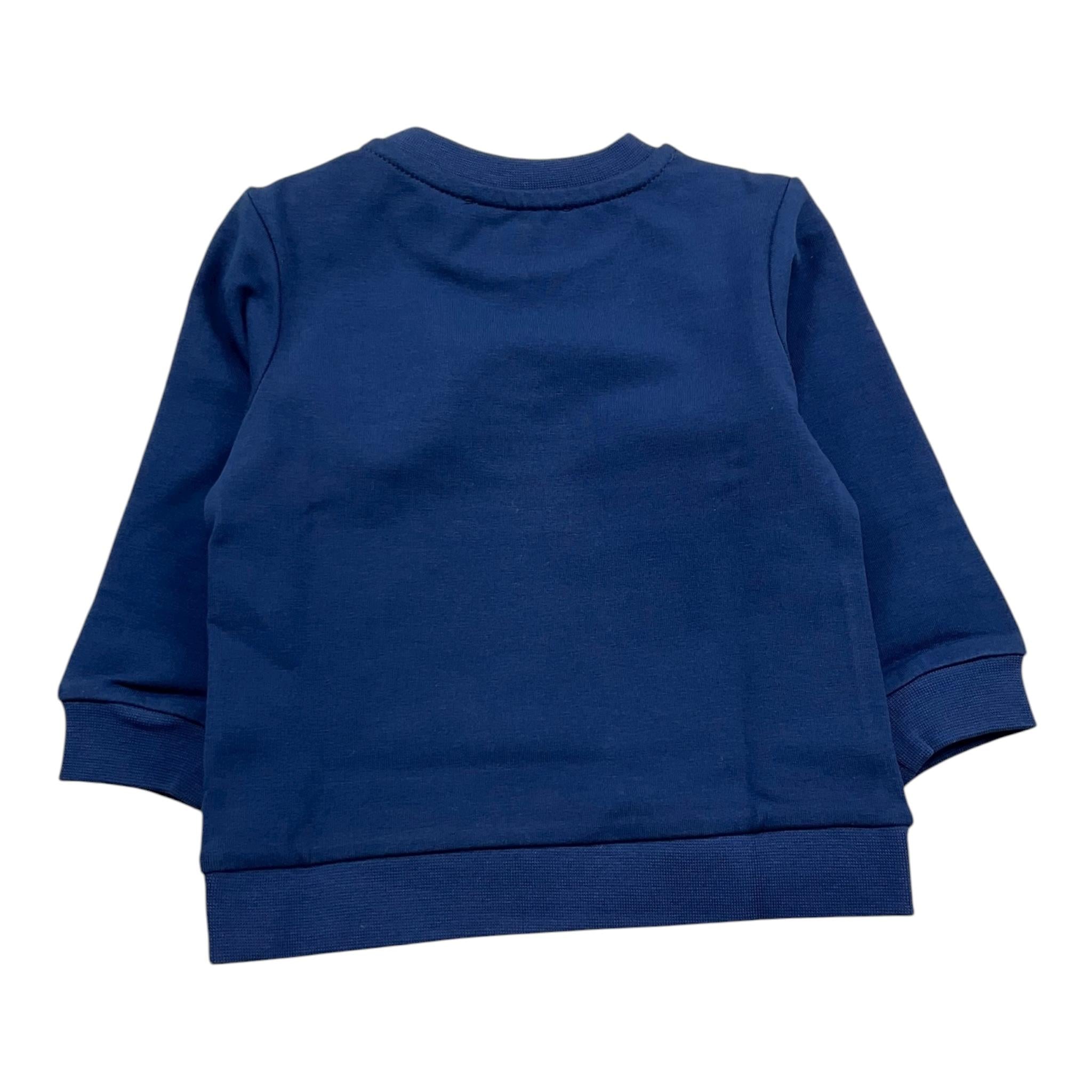 Bikkembergs Felpa Chiusa Girocollo Tinta Unia con Stampa per Neonato BK1616 BLU BiKKEMBERGS 