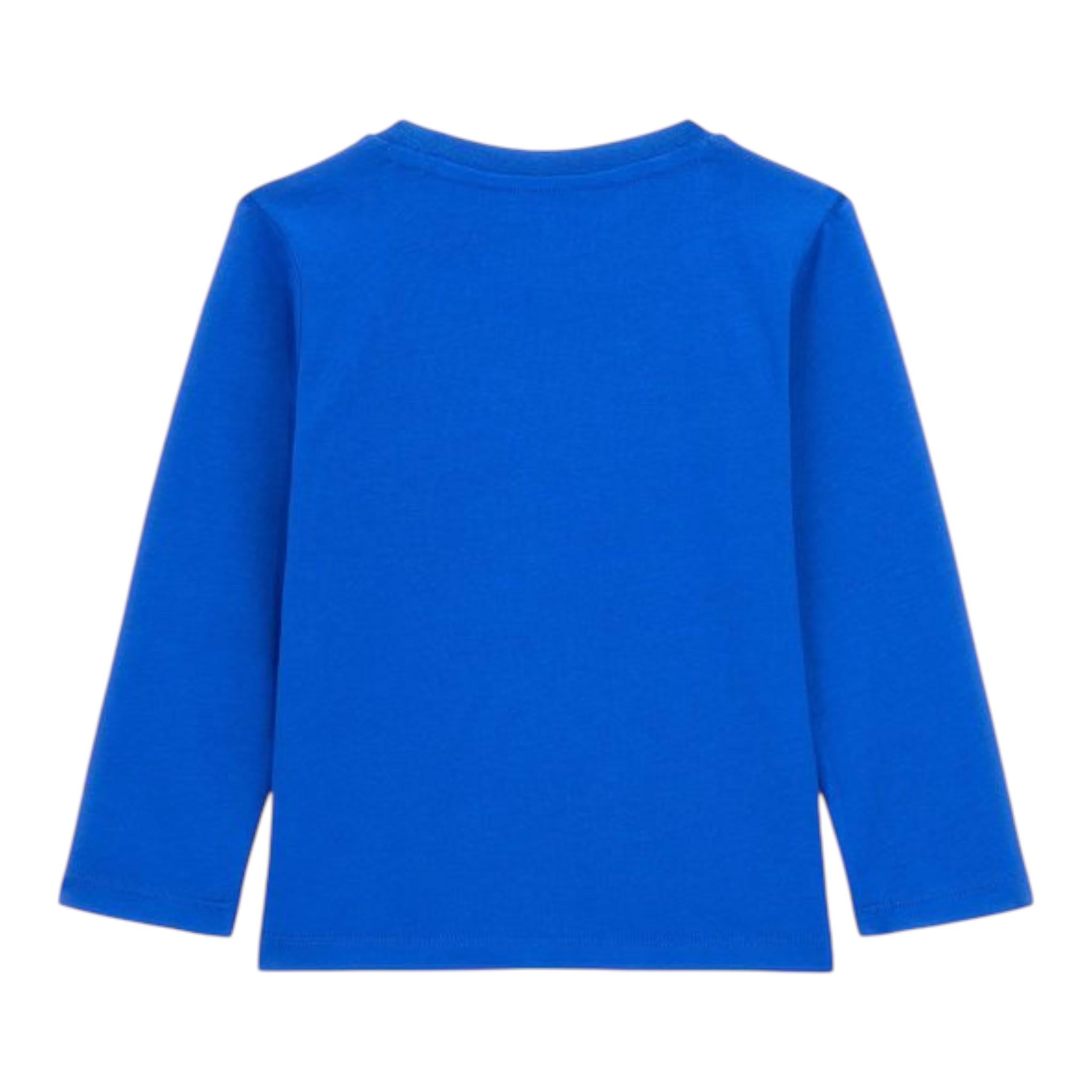 GUESS shirt girocollo tinta unita con stampa Cobalto per Neonato N4YI13K8HM4NX COBALTO GUESS 