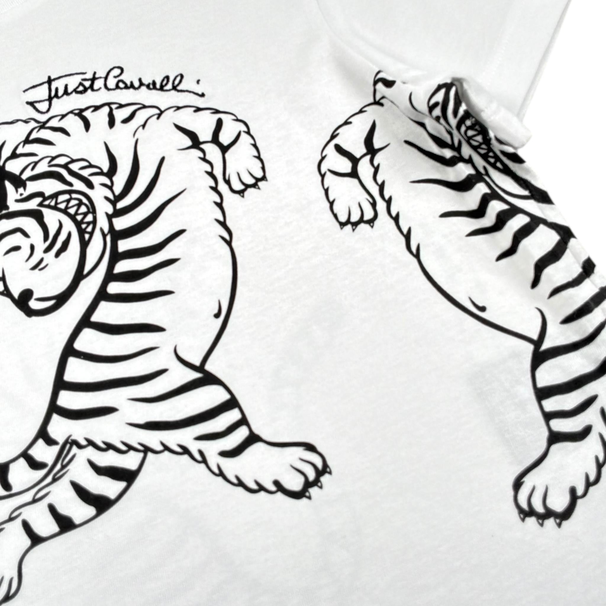 Just Cavalli T-Shirt Girocollo Tinta Unita con Stampa per Bambina JGP26181TS BIANCO JUST CAVALLI 