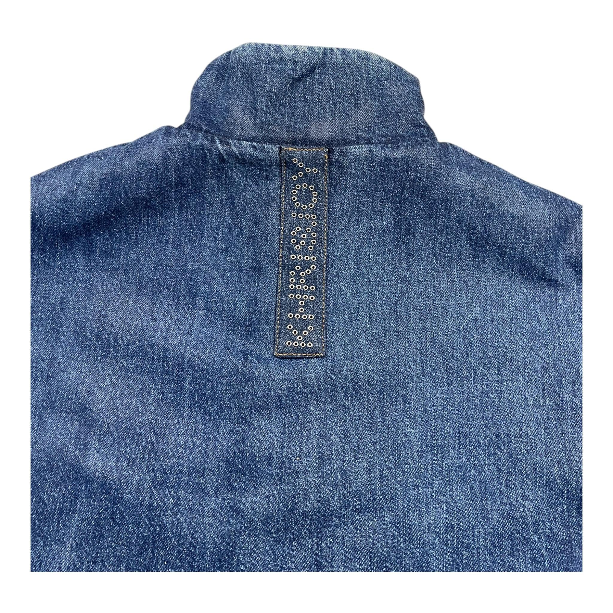 KHRISJOY giubbino smanicato in denim con zip  Blu per Bambina KU2A52 BLU KHRISJOY 