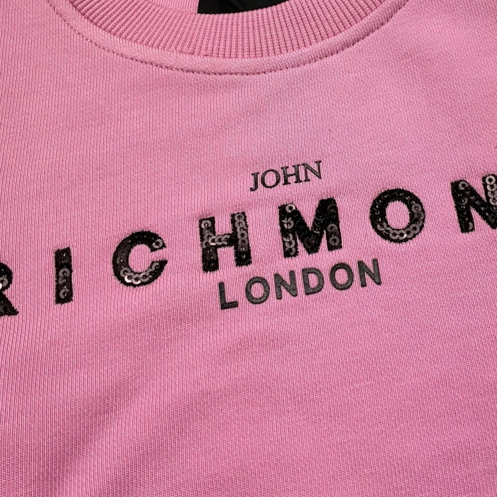 JOHN RICHMOND felpa tinta unita girocollo con stampa Rosa per Neonata RGA24053FEXX ROSA JOHN RICHMOND 