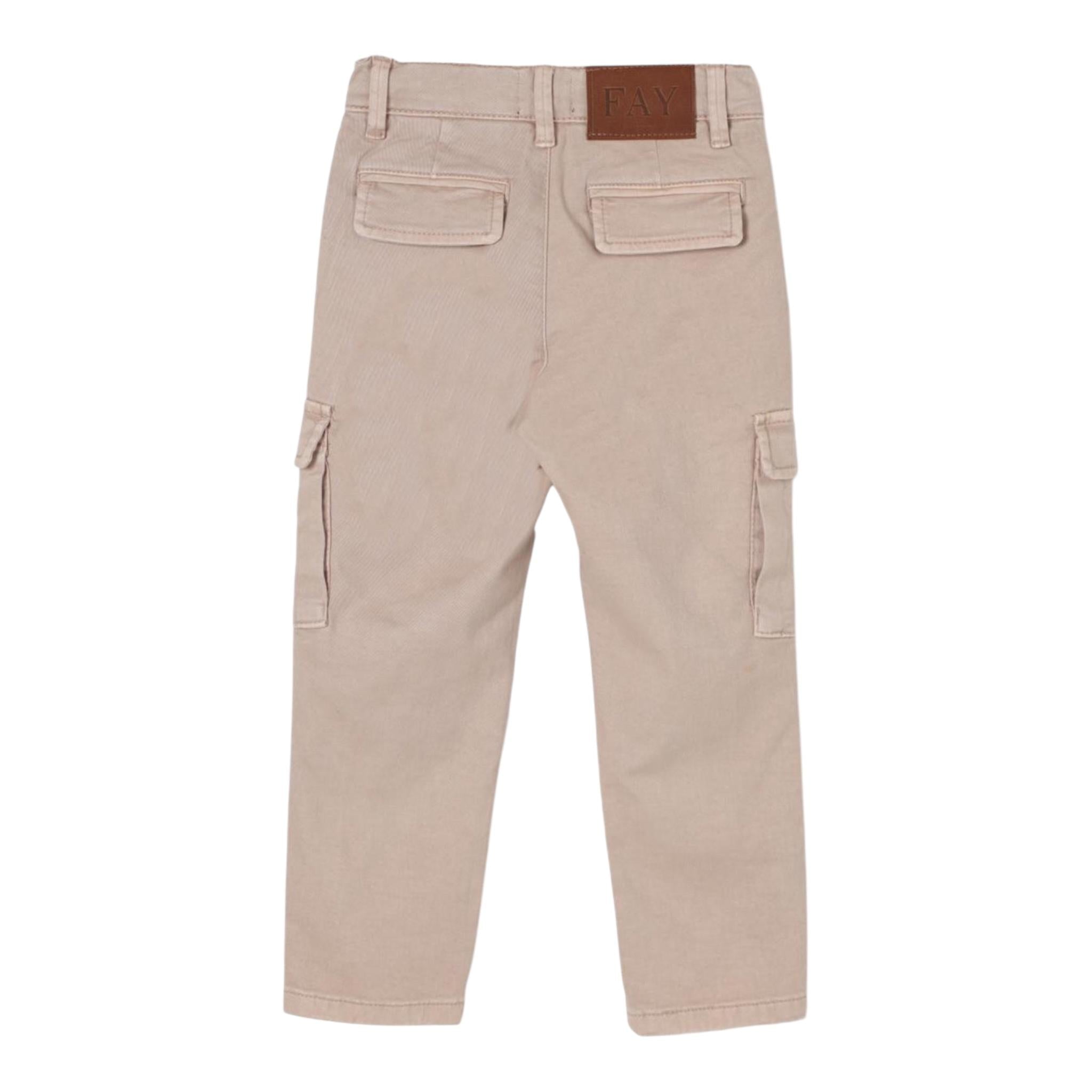 FAY pantalone tinta unita con tasconi Beige per Bambino FVP20 BEIGE FAY 